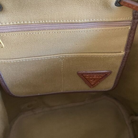 VINTAGE GUESS Canvas with Leather Trim Backpack - Picture 9 of 16
